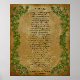 "Leef je leven" van Chief Tecumseh Poster