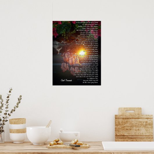 "Leef je leven" zonsondergang Tecumseh Dreamweaver Poster (Keuken)