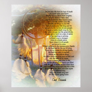 "Leef je leven" zonsondergang Tecumseh Dreamweaver Poster
