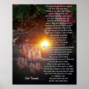 "Leef je leven" zonsondergang Tecumseh Dreamweaver Poster
