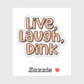 Leef, lach, drink Sinaasappel Pickleball Sticker (Vel)