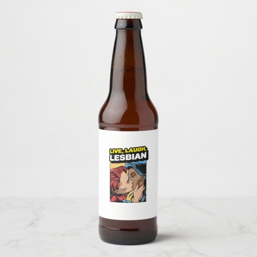 Leef Lach Lesbisch Bier Etiket (Voorkant)