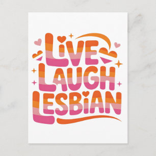 Leef Lach Lesbisch Grappige LGBTQ Gemeenschap Aankondigingskaart