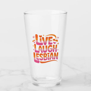 Leef Lach Lesbisch Grappige LGBTQ Gemeenschap Glas
