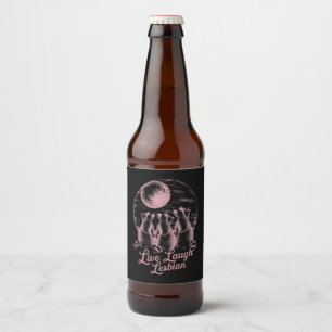 Leef Lach Lesbische Wasbeer Lesbische LGBTQ Pride Bier Etiket