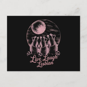 Leef Lach Lesbische Wasbeer Lesbische LGBTQ Pride  Briefkaart