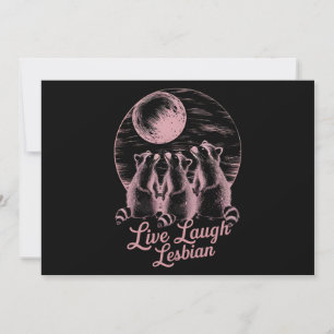 Leef Lach Lesbische Wasbeer Lesbische LGBTQ Pride Kaart
