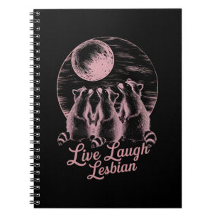 Leef Lach Lesbische Wasbeer Lesbische LGBTQ Pride  Notitieboek
