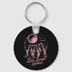 Leef Lach Lesbische Wasbeer Lesbische LGBTQ Pride Sleutelhanger
