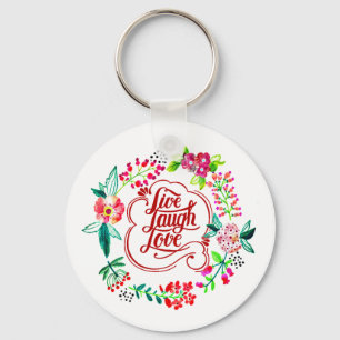 Leef lach lief bloemig sleutelhanger