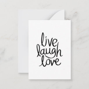 Leef Lach Lief – Klassieke Inspirerende Typografie Notitiekaartje