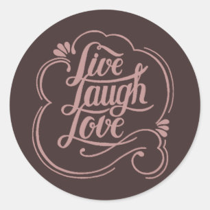 Leef lach lief klassieke ronde sticker