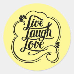 Leef lach lief ronde sticker