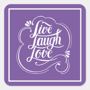 Leef lach lief vierkante sticker