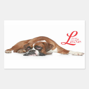 Leef, lach, Liefde Boxer Puppy Dog Groet Sticker