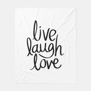 Leef Lach Liefde – Klassieke Inspirerende Typograf Fleece Deken