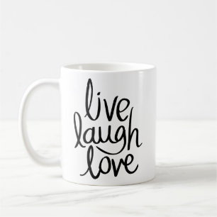Leef Lach Liefde – Klassieke Inspirerende Typograf Koffiemok