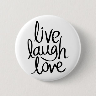 Leef Lach Liefde – Klassieke Inspirerende Typograf Ronde Button 5,7 Cm