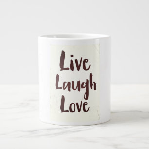 Leef Lach Liefde vintage inspirerende quote Extra Grote Beker