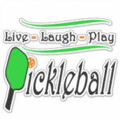 Leef Lach Speel Pickleball Sticker (Voorkant)