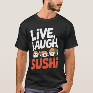 Leef Lach Sushi Pun Otaku Sushi Eten T-shirt