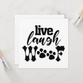 Leef Lach Woef Hond Moeder Design voor elke huisdi Kaart (Voorkant / Achterkant in situ)