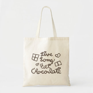 Leef lang eet chocolade tote bag