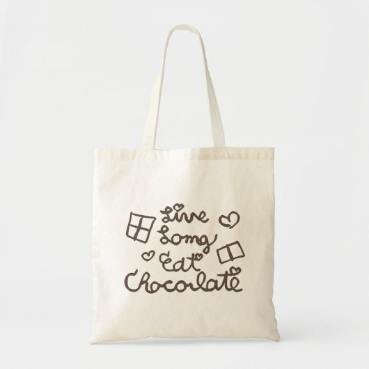 Leef lang eet chocolade tote bag (Voorkant)