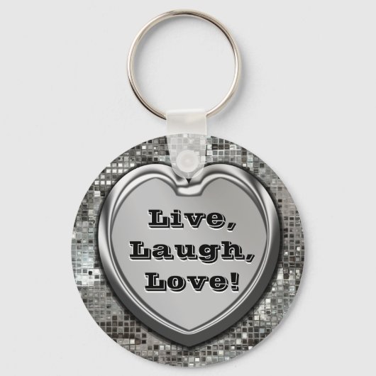 Leef, Laugh, Liefde! Glitter Sleutelhanger (Voorkant)