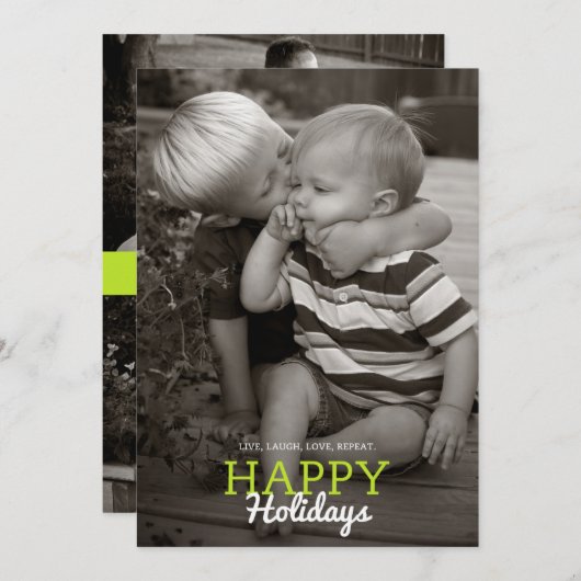 Leef, Laugh, Love, Herhaal. Vakantiekaart | 5 x 7 Feestdagenkaart (Voorkant / Achterkant)