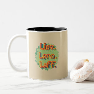 Leef. Leer. Laff. Gfx-03 Tweekleurige Koffiemok