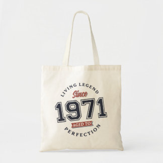 Leef Legend 1971 Leeftijd tot perfectie Tote Bag