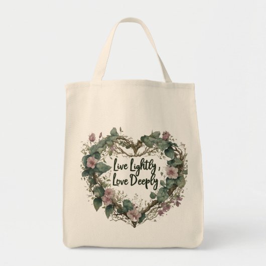 Leef licht, liefde diep kruidenier Canvas tas (Voorkant)