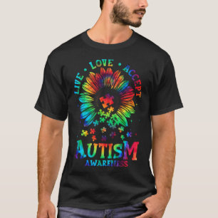 Leef Lief Aanvaard Autisme Bewustzijn Steun Accept T-shirt