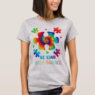 Leef Lief Aanvaard Autisme Bewustzijn Tie Dye Auti T-shirt
