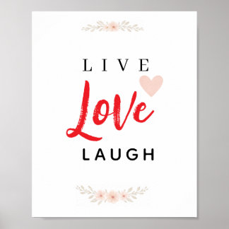Leef Lief Lach Bloem Typografie Poster