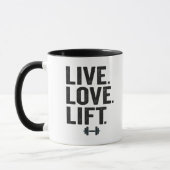 Leef Lief Lift Funny Fitness Gewichtheffen Gym   Mok (Links)