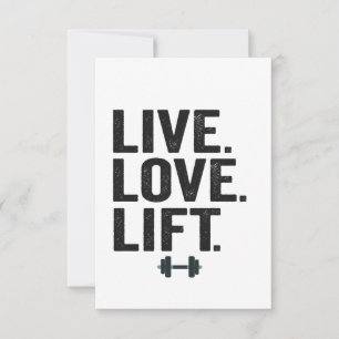 Leef Lief Lift Grappige Fitness Gewichtheffen Gym  Bedankkaart
