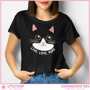 Leef Lief Snor Vrouwen Kat Liefhebber Tri-Blend Shirt