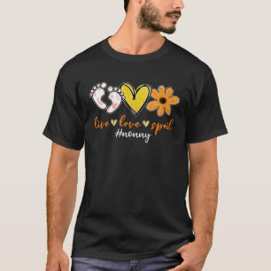 Leef Lief Verwende Nonny Voetafdrukken Hart Bloem T-shirt