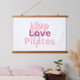 Leef Liefde Pilates Lotus Welzijn Kalm Cadeau voor Hangend Wandkleed