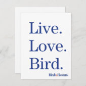 Leef. Liefde. Vogel. Briefkaart (Voorkant / Achterkant)