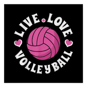 Leef Liefde Volleybal Voor Vrouwen Meisjes Volleyb Perfect Poster