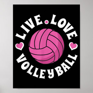 Leef Liefde Volleybal Voor Vrouwen Meisjes Volleyb Poster