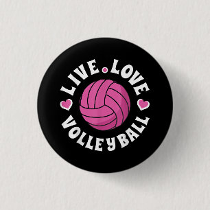 Leef Liefde Volleybal Voor Vrouwen Meisjes Volleyb Ronde Button 3,2 Cm