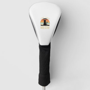 Leef Liever Meow Vintage Kat Zonsondergang Design_ Golfheadcover