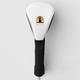 Leef Liever Meow Vintage Kat Zonsondergang Design_ Golfheadcover