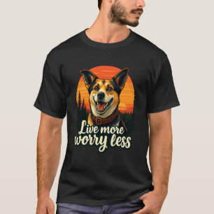 Leef Meer Maak Je Minder Zorgen Retro Zonsondergan T-shirt