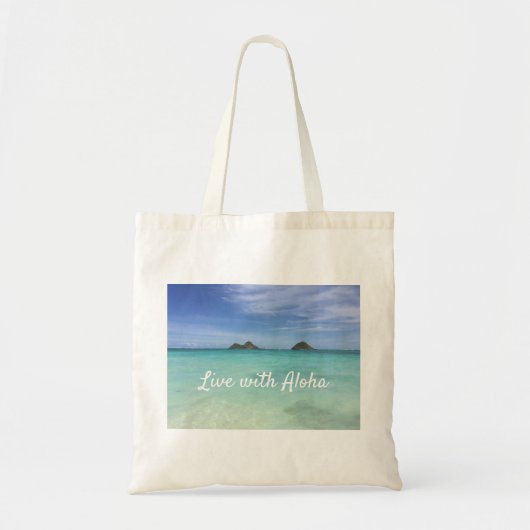 Leef met Aloha Hawaii Tote Bag (Voorkant)