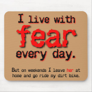 Leef met angst voor Dirt Bike Motocross Mousepad Muismat